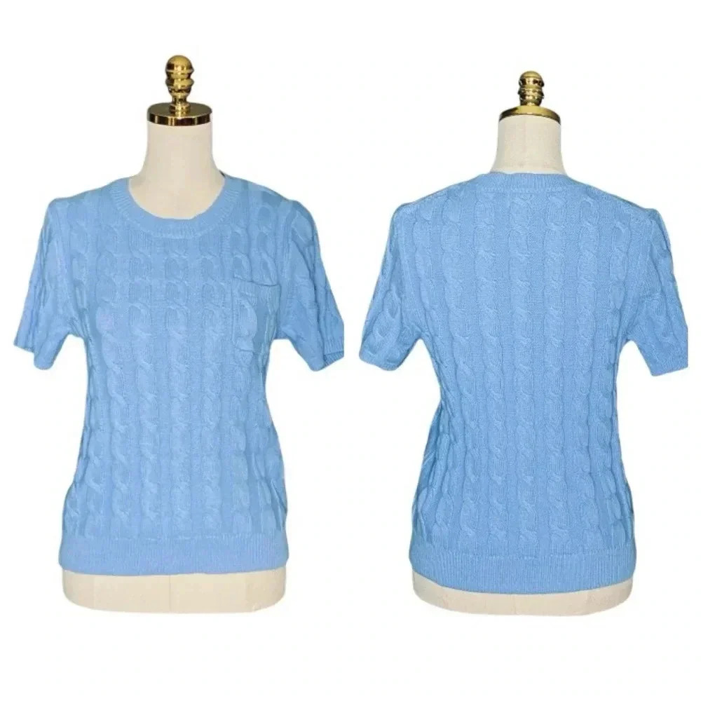 J. Crew Light Blue Cable Knit Sweater - Picture 6 of 8